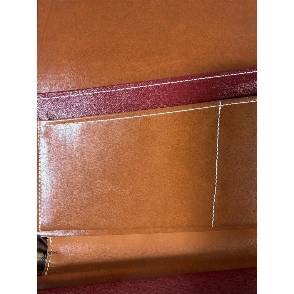 Vtg Top Grain Cowhide Portfolio Business Folder Zippered NBC National Brief Case